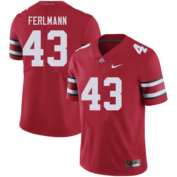 Men #43 John Ferlmann Ohio State Buckeyes College Football Jerseys Stitched Sale-Red